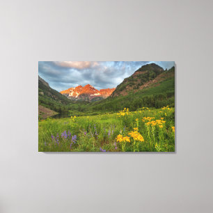 Maroon Bells spiegeln sich in den ruhigen Maroon L Leinwanddruck