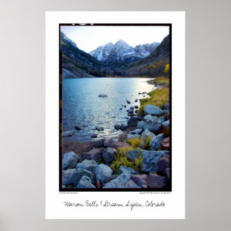 Maroon Bells & Stream, Aspen, Colorado Poster