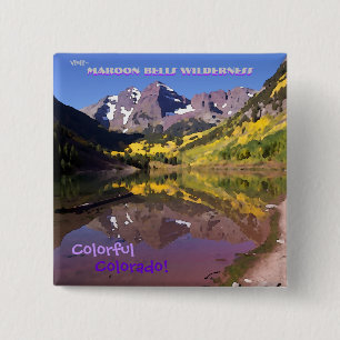 Maroon Bells Vintag Style Button