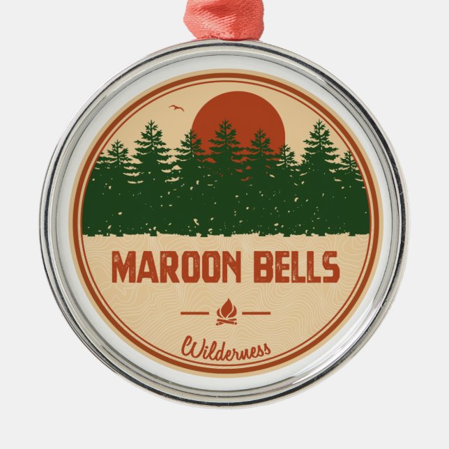 Maroon Bells Wilderness Ornament Aus Metall (Vorne)