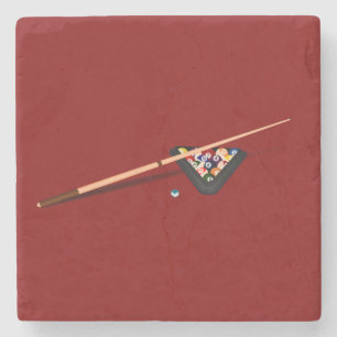 Maroon Billard-Tisch Steinuntersetzer