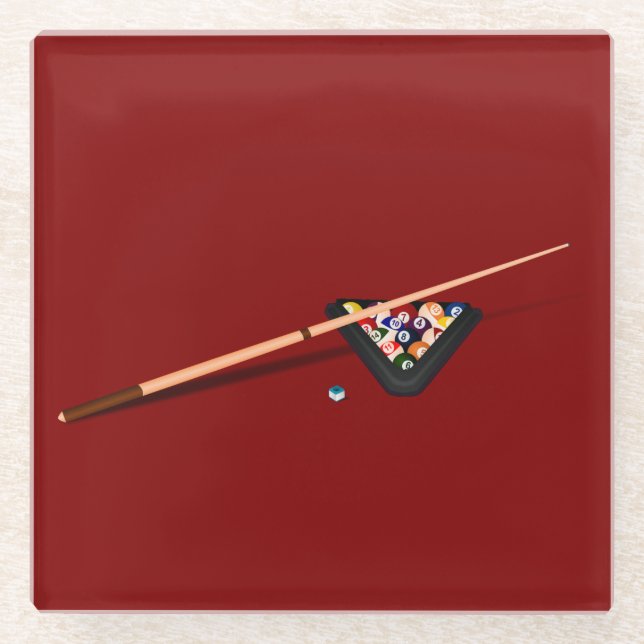 Maroon Billiard Table Glasuntersetzer (Vorderseite)