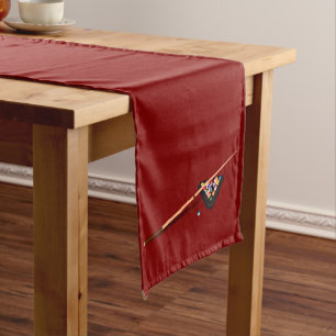 Maroon Billiard Table Großer Tischläufer