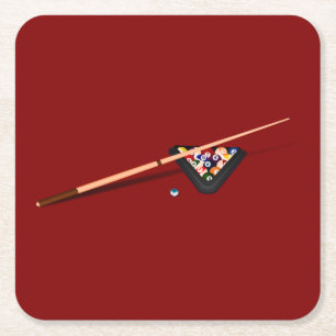 Maroon Billiard Table Rechteckiger Pappuntersetzer
