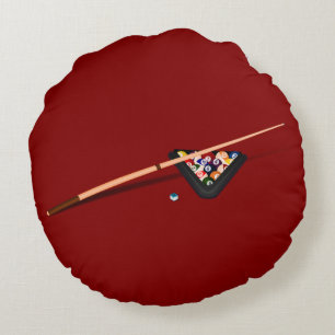 Maroon Billiard Table Rundes Kissen