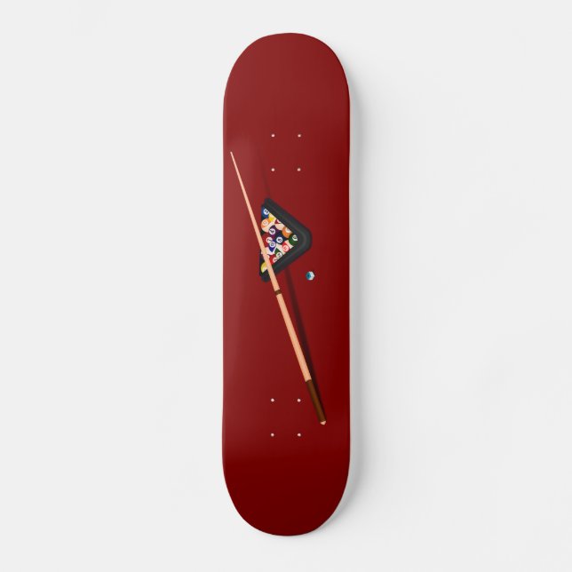 Maroon Billiard Table Skateboard (Vorderseite)