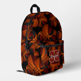 Maroon Black Basketball Team Farben Spielername Bedruckter Rucksack