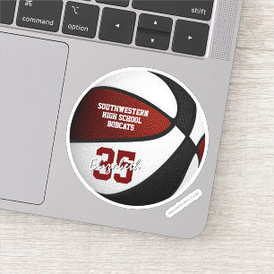 Maroon Black Basketball-Team farbenfrohe Jungs Aufkleber