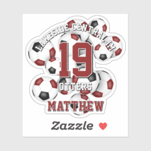 Maroon Black Fußball Cluster-Name Team Aufkleber