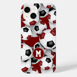 Maroon Black Fußball-Mannschaft färbt Sportmuster Case-Mate iPhone 14 Hülle