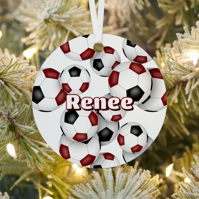 Maroon Black Fußball Sport Sake Ornament Aus Metall (InSitu)