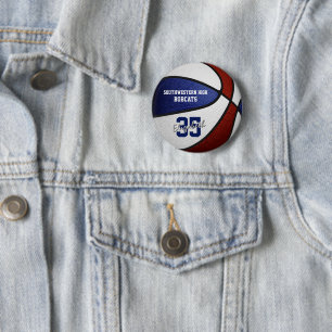 Maroon Blue athleon Mannschaft Farben Basketball Button