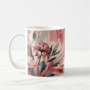 Maroon Blush Pinselpinsel Blume Tee Tasse