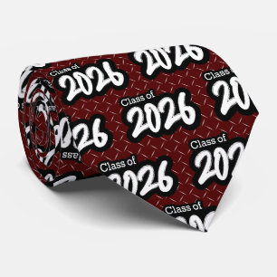 Maroon Bold Brush Class of 2026 Neck Tie Krawatte