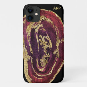 *~* Maroon Burgund Wein Agate Gold Glitzer Case-Mate iPhone Hülle
