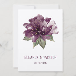 Maroon Burgundy Poppy Elegant Hochzeitseinladung Einladung
