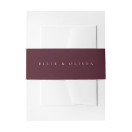 Maroon Burgundy & White Wedding Modern Einladungsbanderole