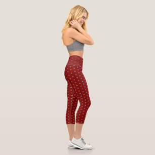 Maroon Capri Leggings für Aktives Leben