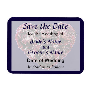Maroon Carnation Heart Save the Date Magnet