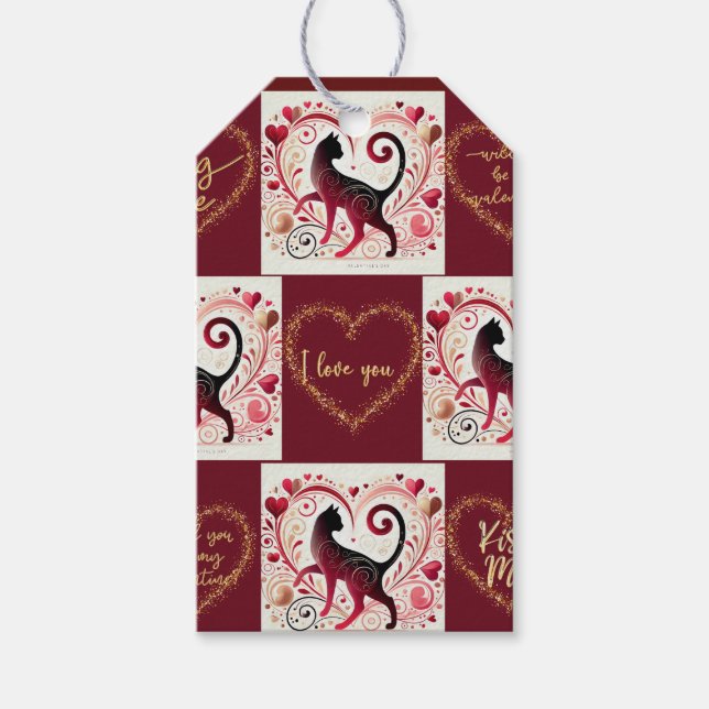 Maroon Cat - Wrapping Paper Geschenkanhänger (Vorderseite)