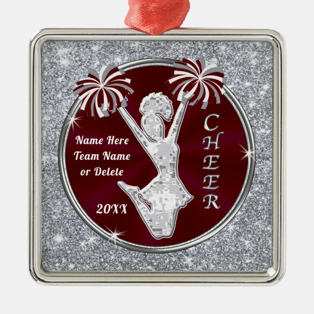 Maroon, Cheerleader Christmas Ornament (Vorne)