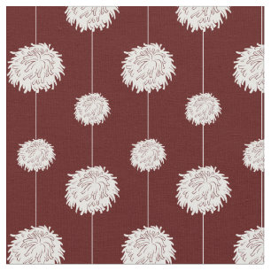 Maroon Cheerleader Pom Pom Pattern Stoff