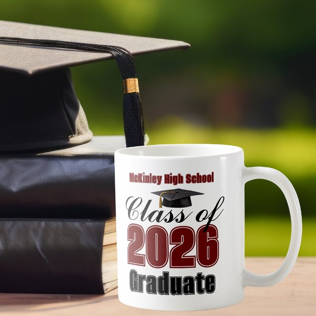 Maroon Class of 2026 Graduation Keepsake Kaffeetasse (Von Creator hochgeladen)