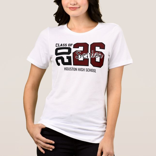 Maroon Congrats Graduation Tri-Blend Shirt (Vorderseite)