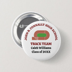 Maroon Cross Country Custom Track Läufer Button