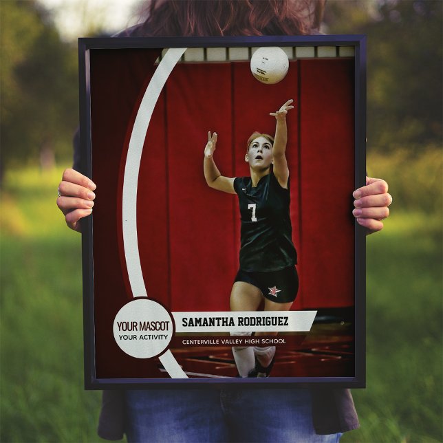 Maroon Curved Frame School Foto Poster (Von Creator hochgeladen)