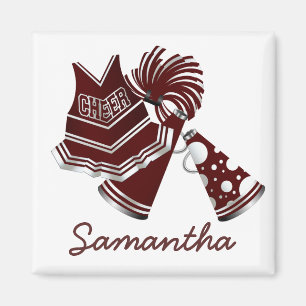Maroon Custom Cheerleader Magnet