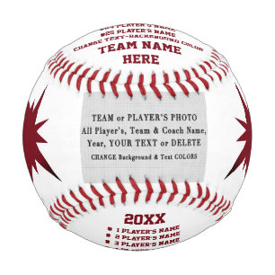 Maroon Custom Foto Baseball für Trainer, Spieler