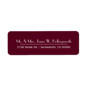 Maroon Custom Rücksendeadresse