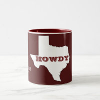 Maroon Custom Text Texas Map Kontur Howdy Texan
