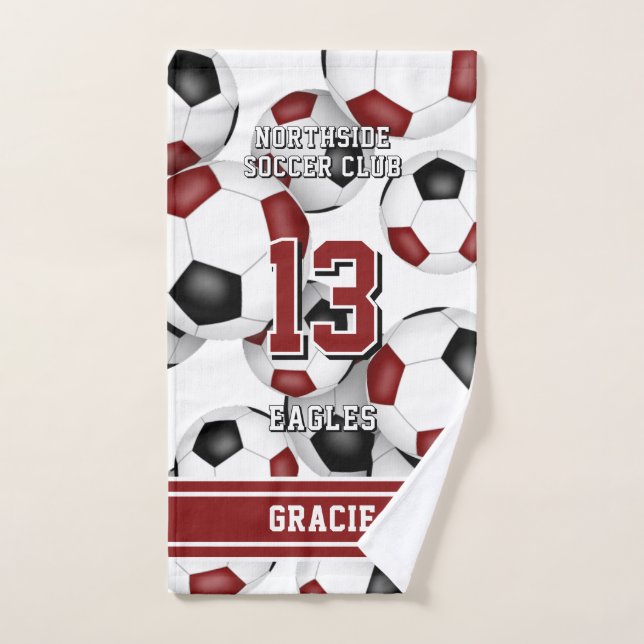 Maroon de football de l'athlète et de l'équipe sur (Serviette à main)