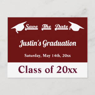 Maroon De Graduation Enregistrer La Carte De Date