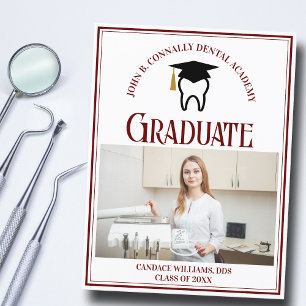 Maroon Dental School Foto Custom Abschluss Ankündigungspostkarte