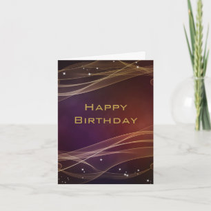 Maroon Design mit Gold Accents Happy Birthday Karte
