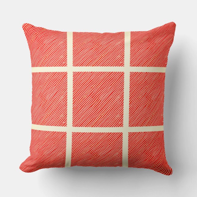Maroon Diagonal Lines Kissen (Vorderseite)