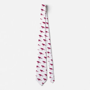 Maroon Dinosaurier-Muster Krawatte
