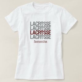 Maroon Distressed Lacrosse Word T-Shirt