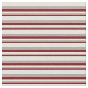 Maroon, Dunkelgrau und Beige Streifen/Linienmuster Stoff
