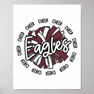 Maroon Eagles Cheer Mom Cheerleading Team Squad Co Poster