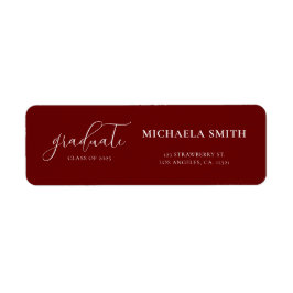 Maroon Elegant Script Abschluss Rücksendeadresse