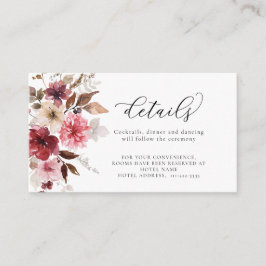 Maroon Fall Blume Laves Burgundy Wedding Details Begleitkarte