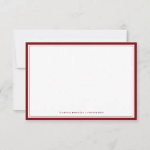 Maroon Flat Note Card Mitteilungskarte