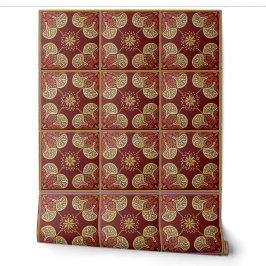 Maroon-Fliesenmuster Vinyl-Tapete Tapete
