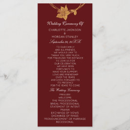 Maroon für die Hochzeit von Burgundy Gold Floral Programm