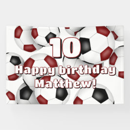Maroon-Fußball-Jungen Mädchen Geburtstagsfeier Banner