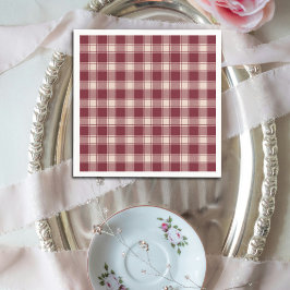 Maroon Gingham Herbst Herbst Serviette